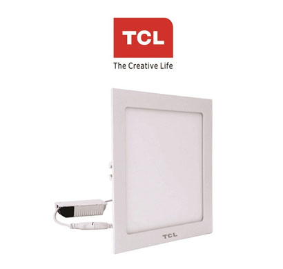 tcl led ultra slim flat panel light - 8w/6000k - square white